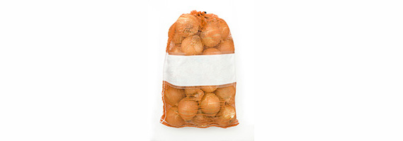 mesh bag used to store and transport onions 