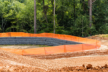 Silt Fence used to protect water