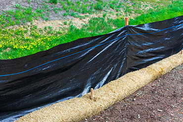 Silt Fence used to protect water